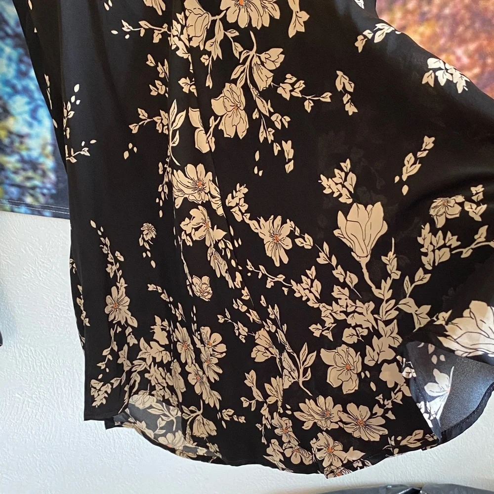 Free People Black and Cream Floral Backless Dress - Picture 12 of 14